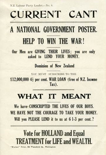 Harry Holland - Wellington North by-election - 1918